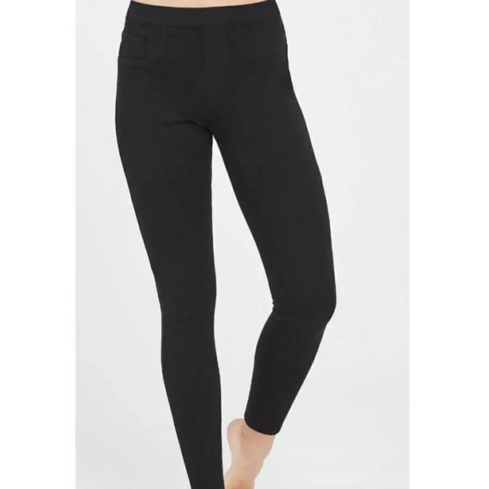 Spanx black jeanish ankle leggings sz small